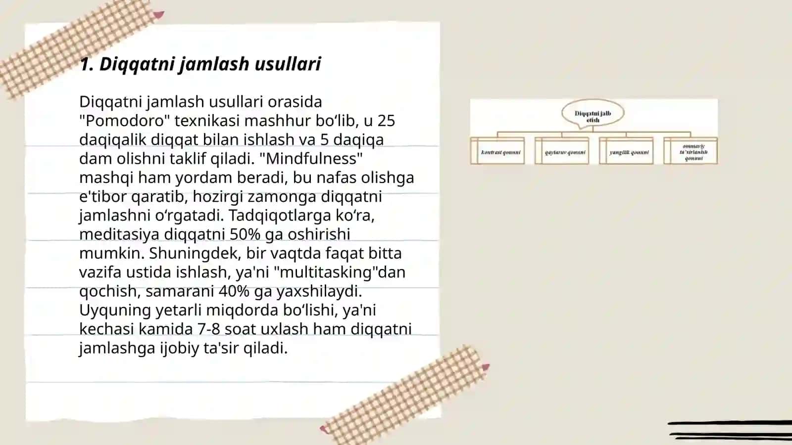 Diqqatni jamlash usullari 3
