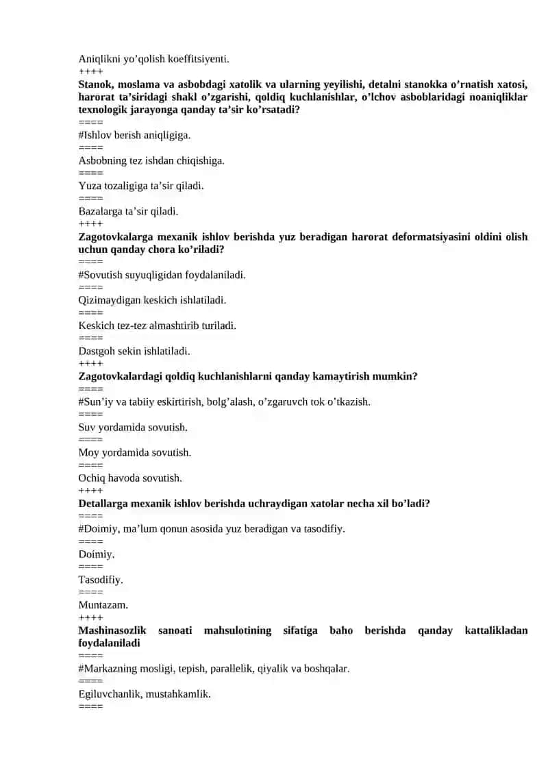 Stanok va asbobdagi xatoliklar 3