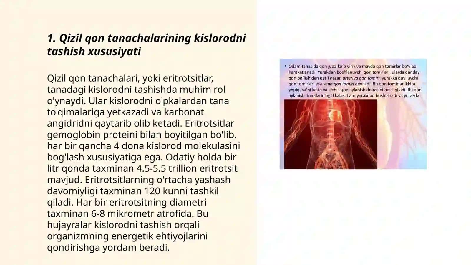 Qizil qon tanachalarining adaptiv xususiyatlari 3