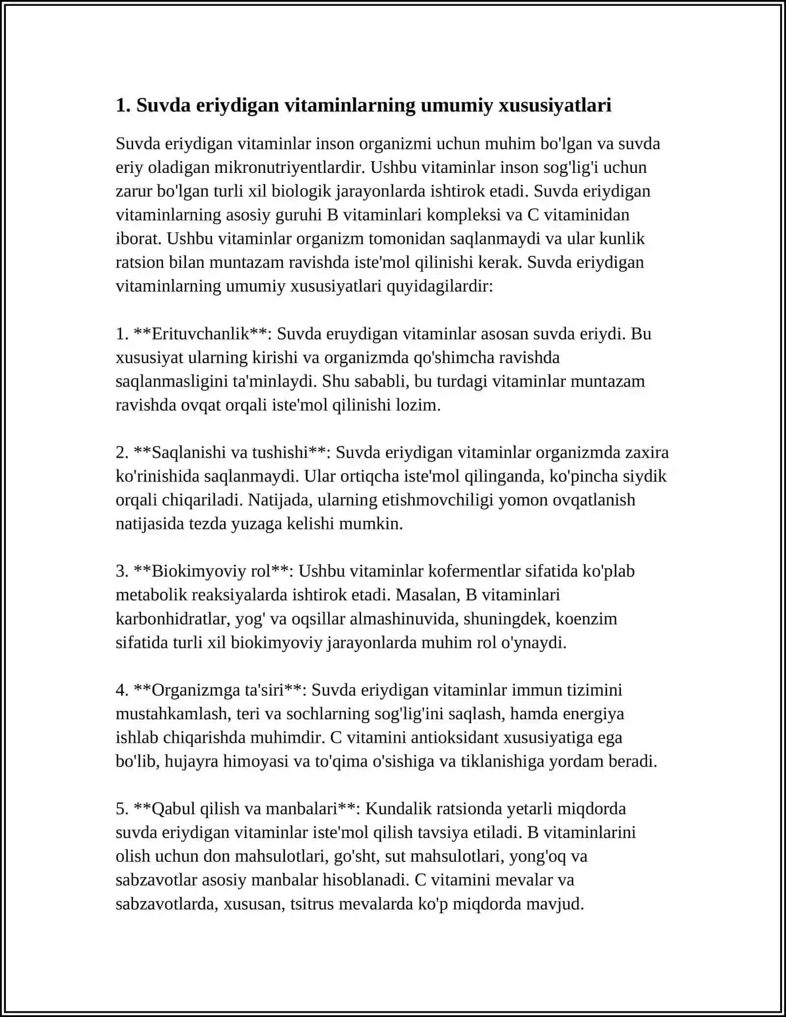 SUVDA VA YOĞDA ERIYDIGAN VITAMINLAR 3