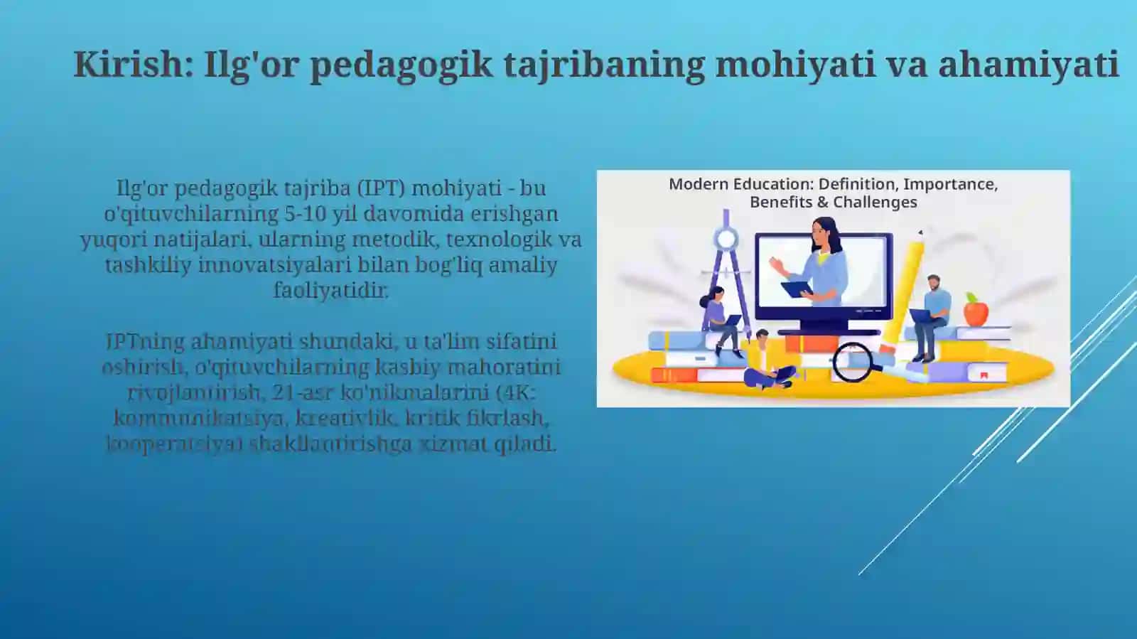Ilg'or pedagogik tajribani o'rgatish metodikasi 3