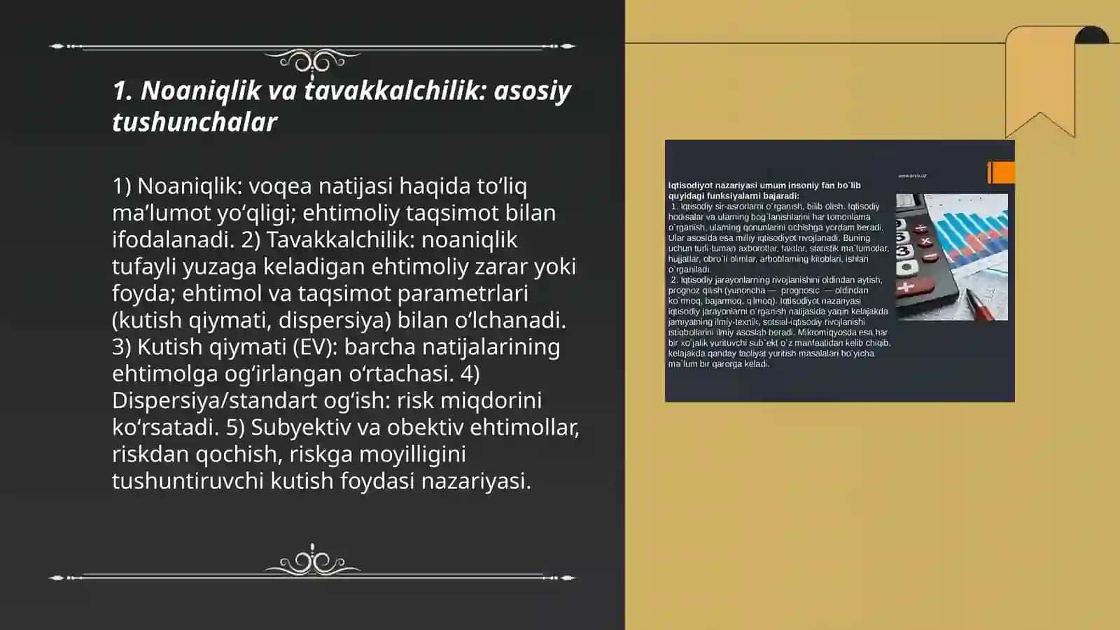 Noaniqlik va tavakkalchilik 3