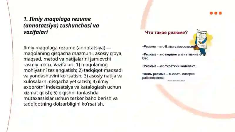 Ilmiy maqolaga rezume yozish 3