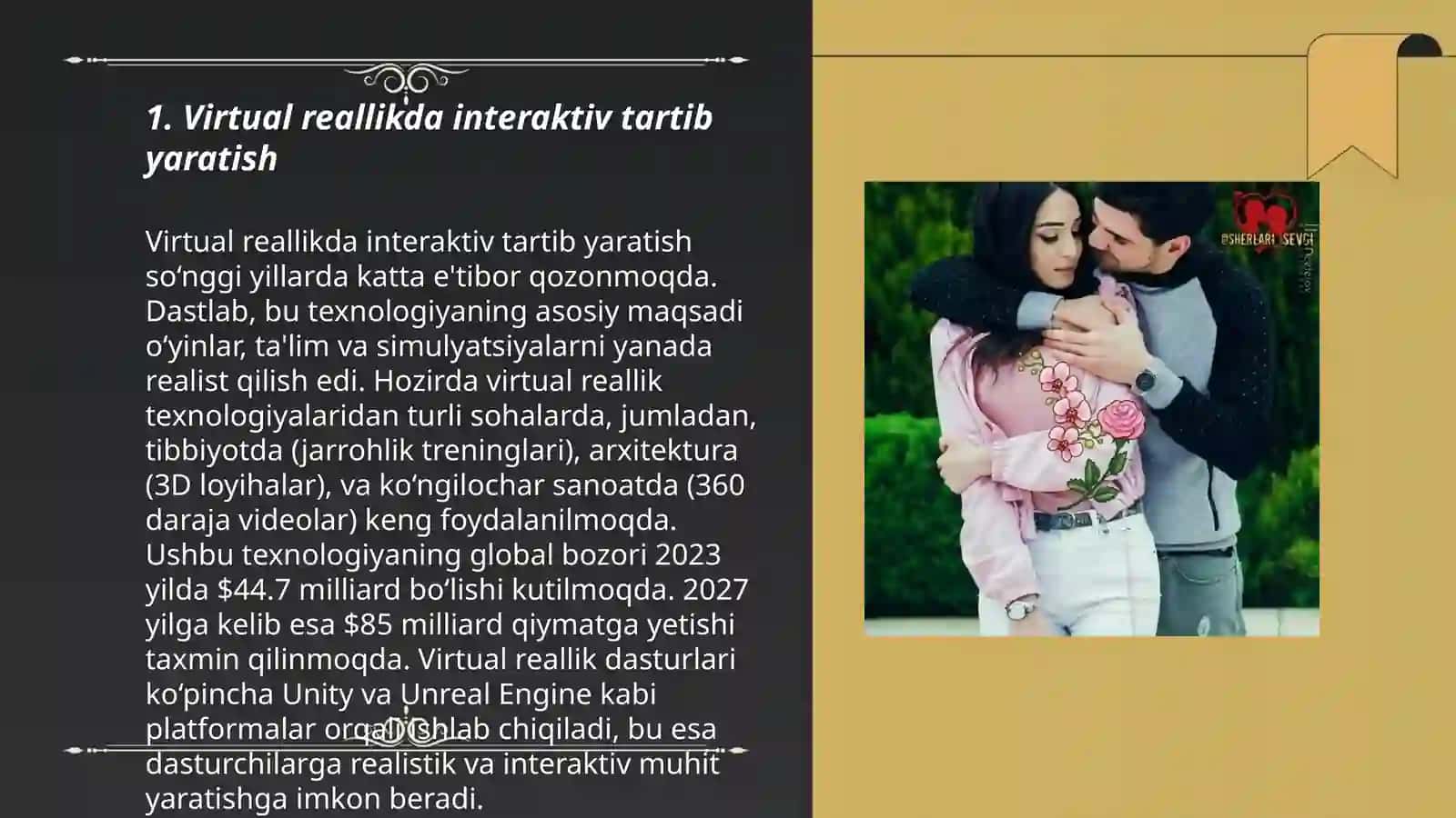 Virtual reallikda interaktiv tartib yaratish 3