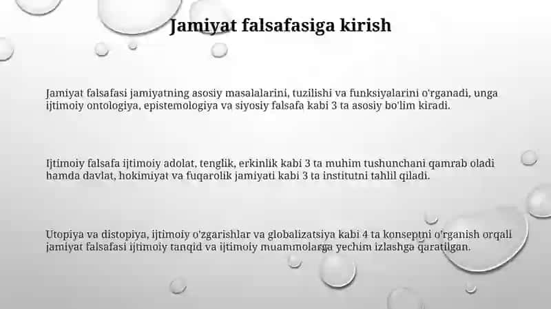 Jamiyat falsafasi 3