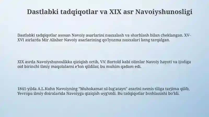 Alisher Navoiy ijodining oʻrganilish tarixi 3