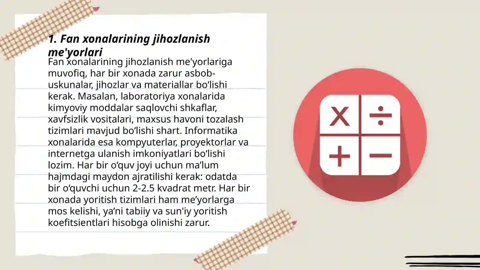 Fan xonalarining jihozlanishini oʻrganish 3