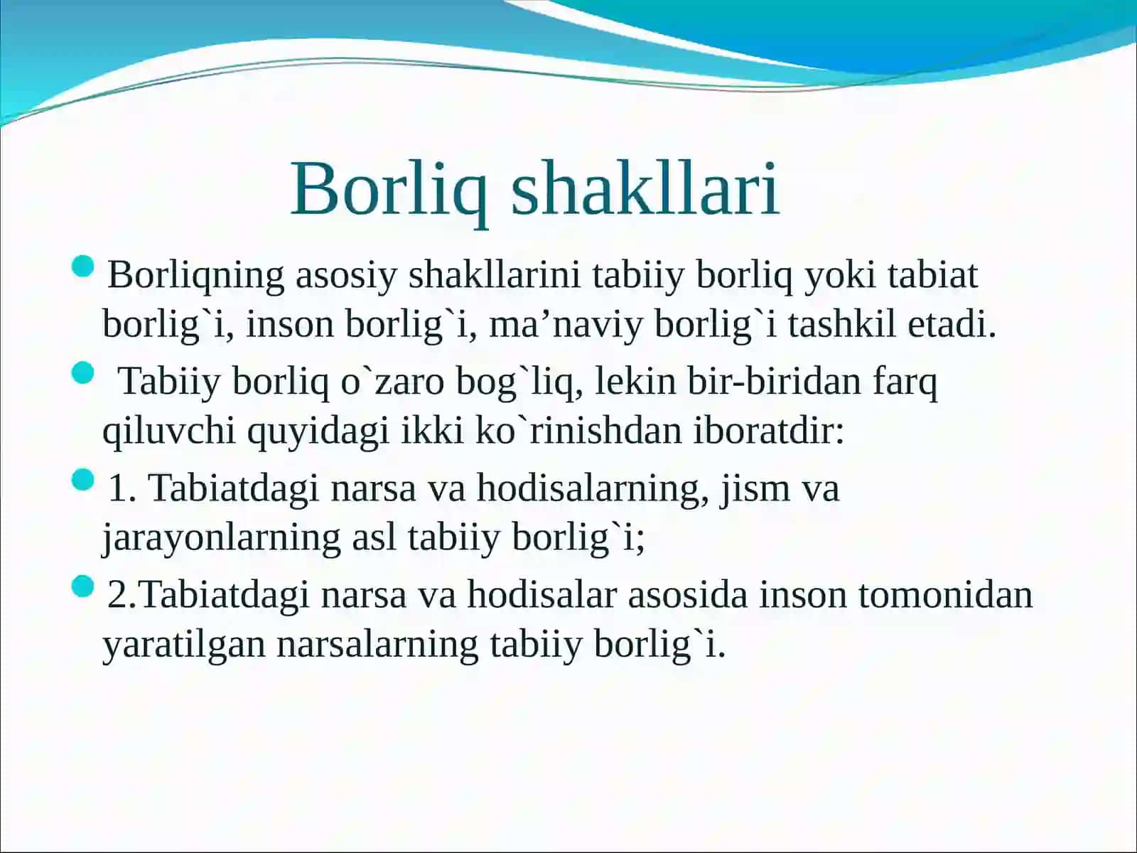 FALSAFA TARIXIDA BORLIQ MASALASI 3