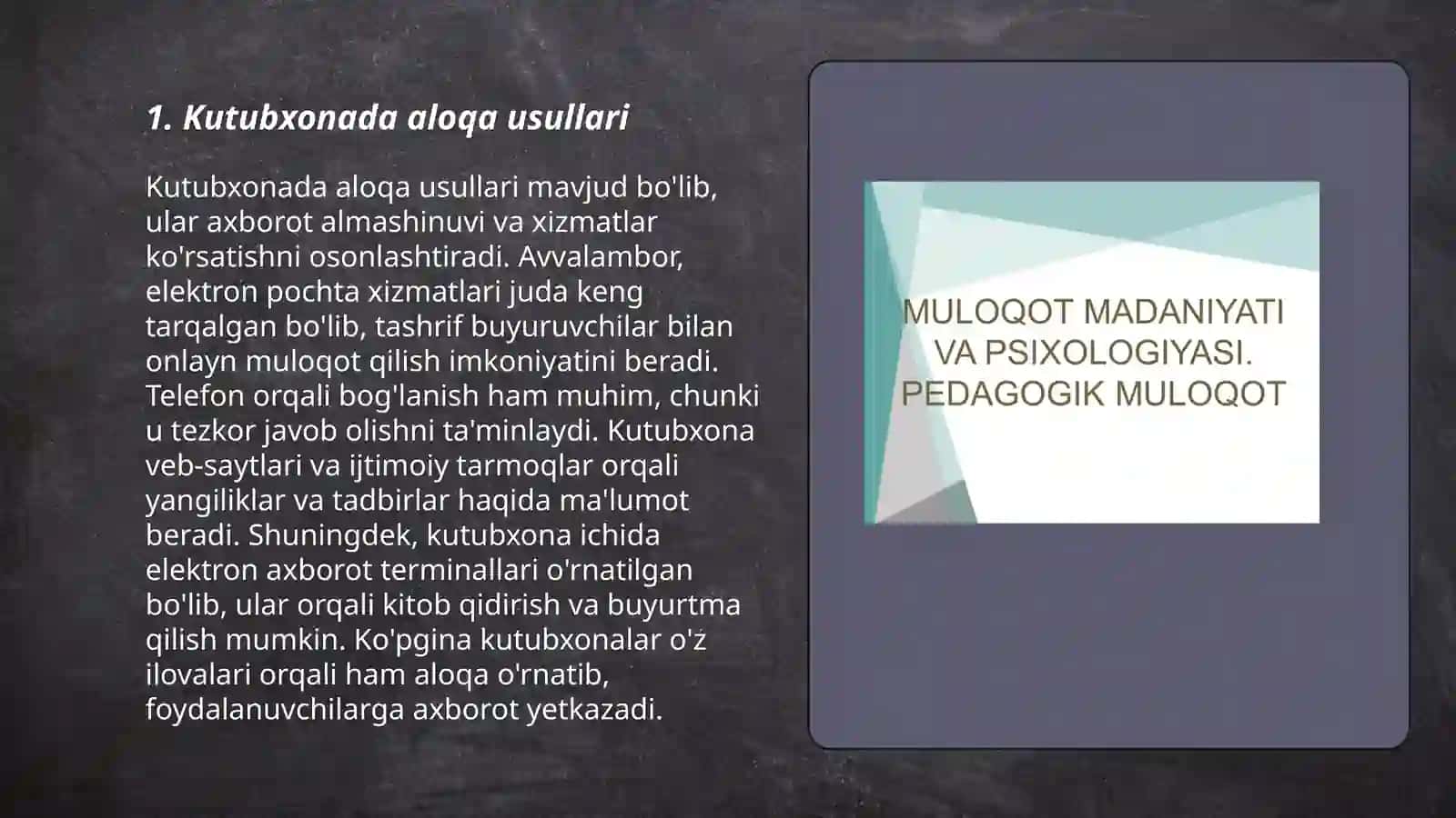 Kutubxinachilararo muloqot madaniyati 3