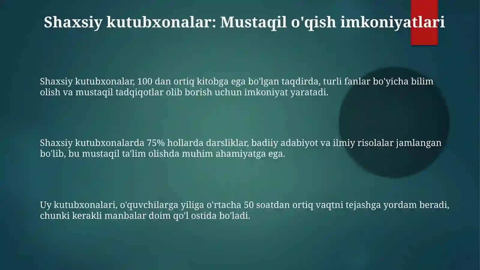 Taʼlim va maʼrifat: shaxsiy kutubxonalar 3