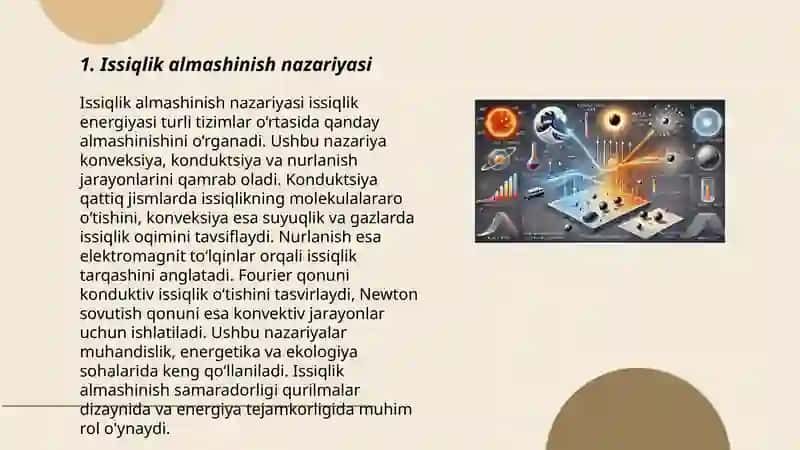 Issiqlik almashinish nazariyasi 3