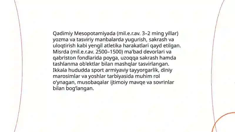 Yengil atletikaning kelib chiqish tarixi 3
