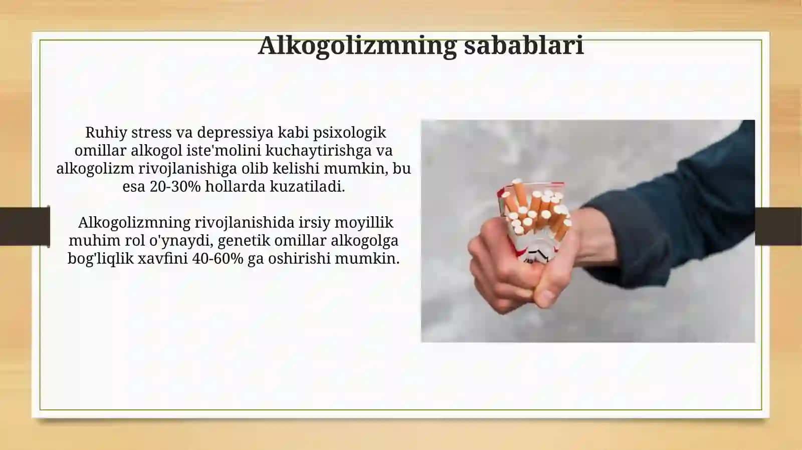 Giyohvandlik, Alkogolizm va Chekish 3