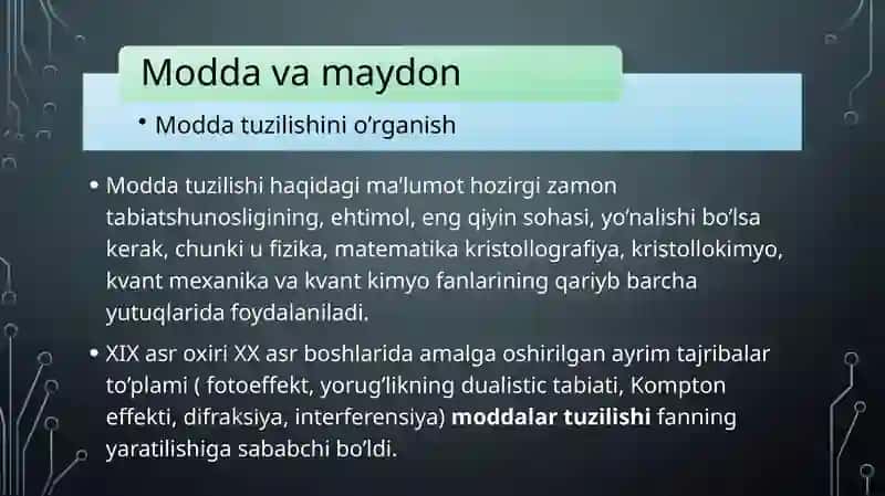 Moddaning tuzilishi haqida umumiy tushunchalar 3