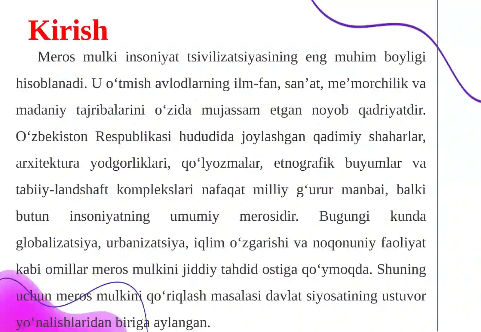 Meros mulkini qo‘riqlanishiga doir chora-tadbirlar ko‘rish 3