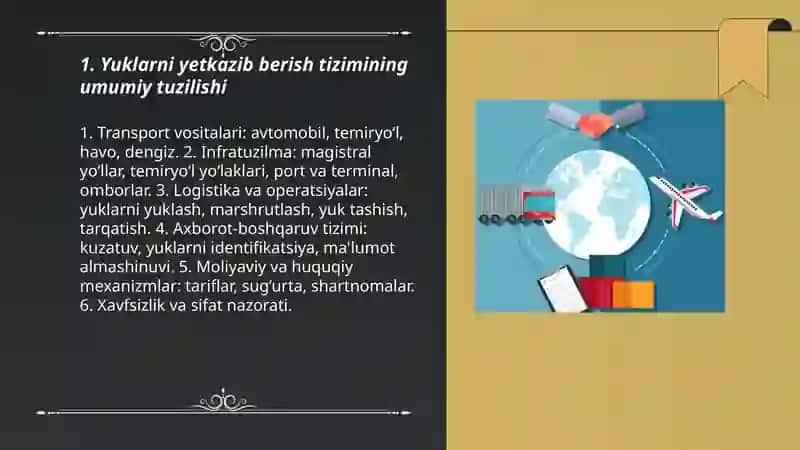 Yuklarni yetkazib berish tizimi 3
