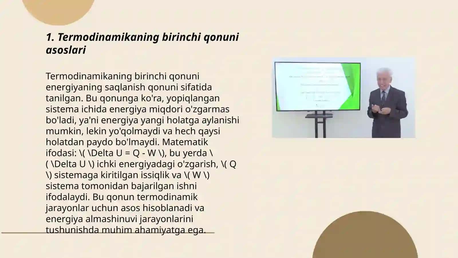 Termodinamikaning birinchi qonuni 3