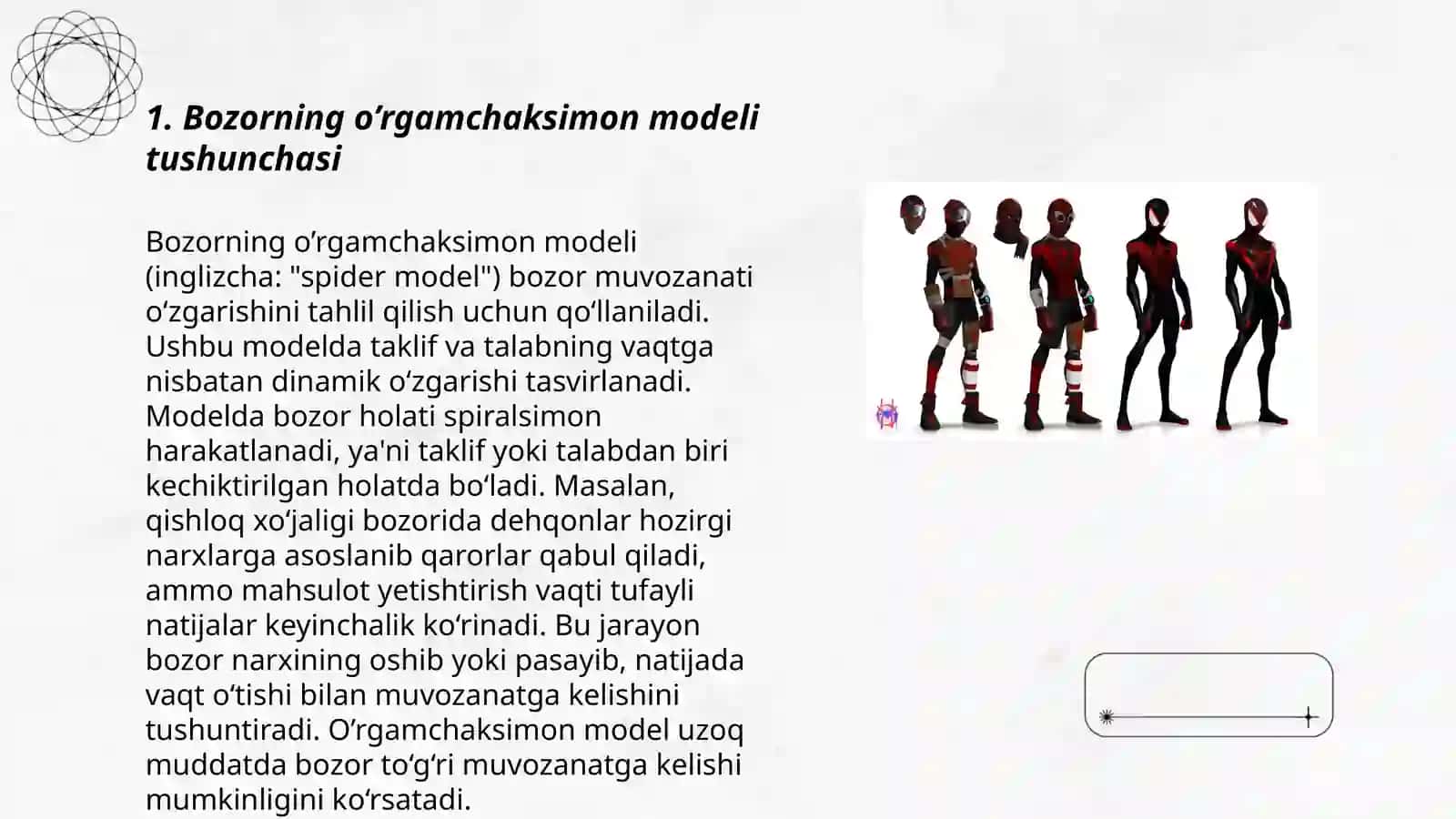 Bozorning o’rgamchaksimon modeli 3