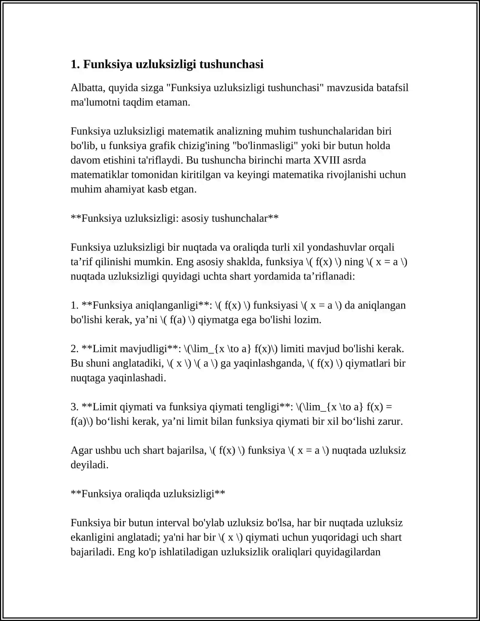 Funksiya uzliksizligi 3