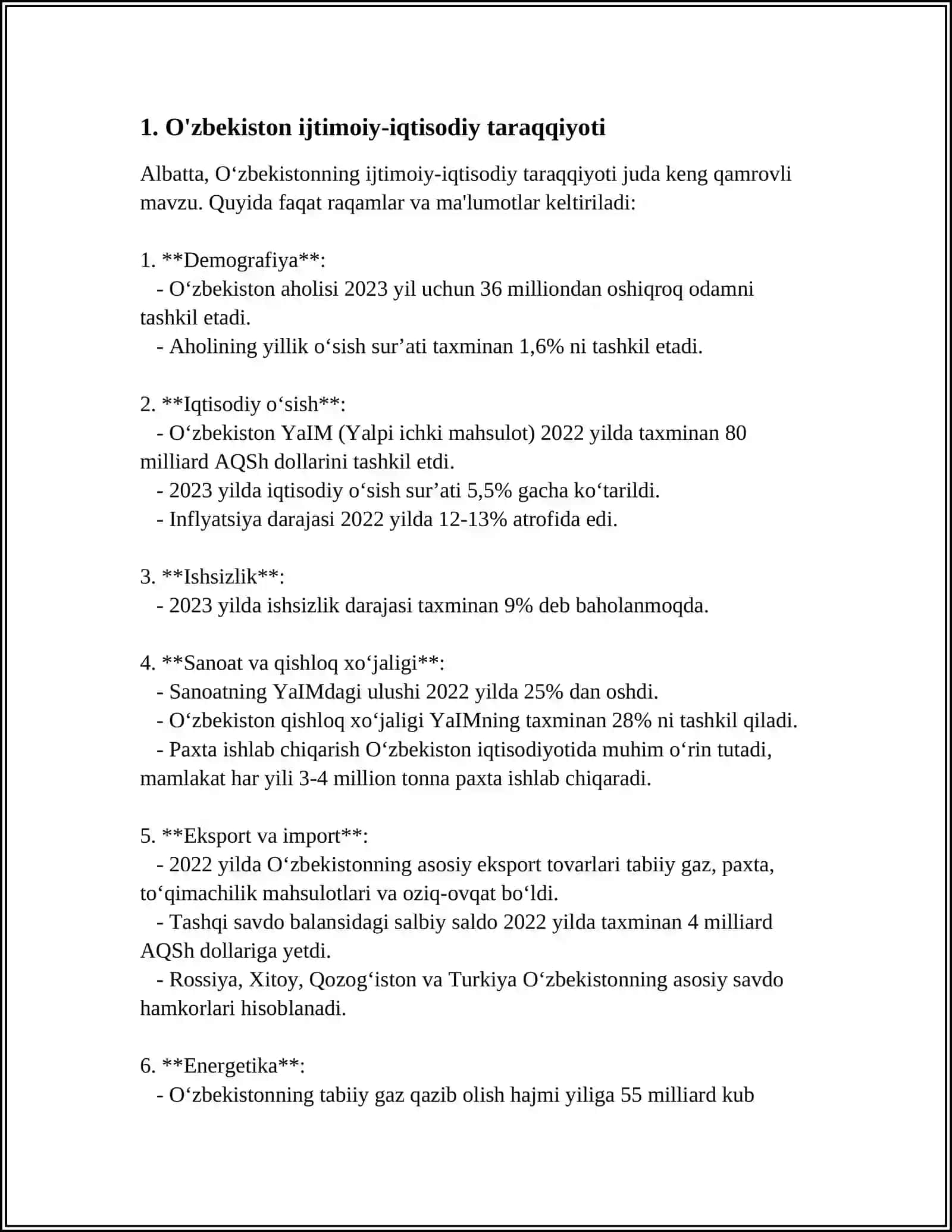 O'ZBEKISTON IJTIMOIY IQTISODIY HAYOTI HAQIDA SLAYD 3