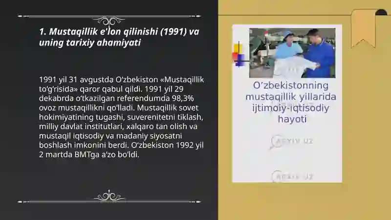 Mustagil O'zbekiston Respublikasi tashkil topishining tarixiy ahamiyati 3