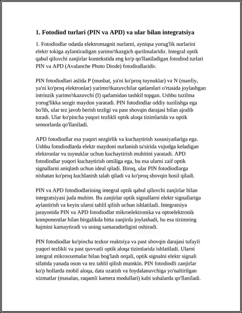 INTEGRAL OPTIK QABUL QILUVCHI ZANJIRLAR 3