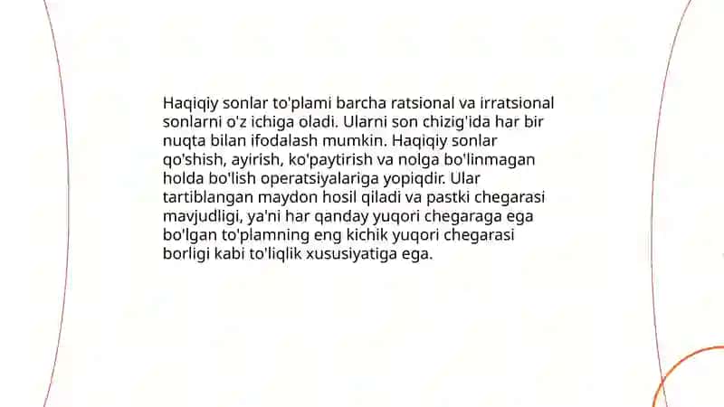 Haqiqiy sonlar 3