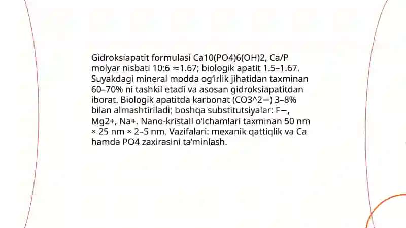 Suyaklarning kimyoviy tarkibi 3