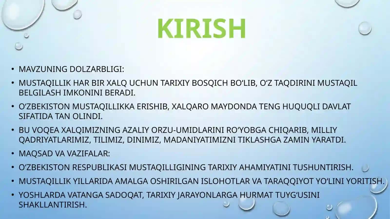 Mustaqil O'zbekiston Respublikasi tashkil topishining tarixiy ahamiyati 3
