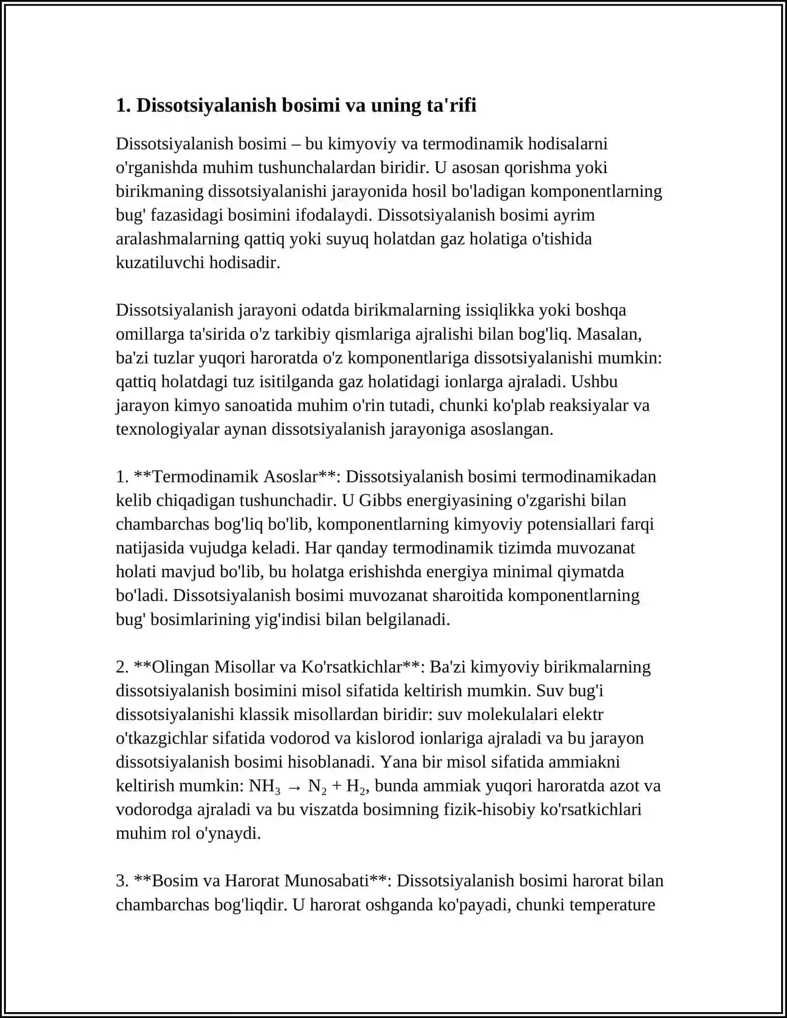 Dissotsiyalanish bosimi 3