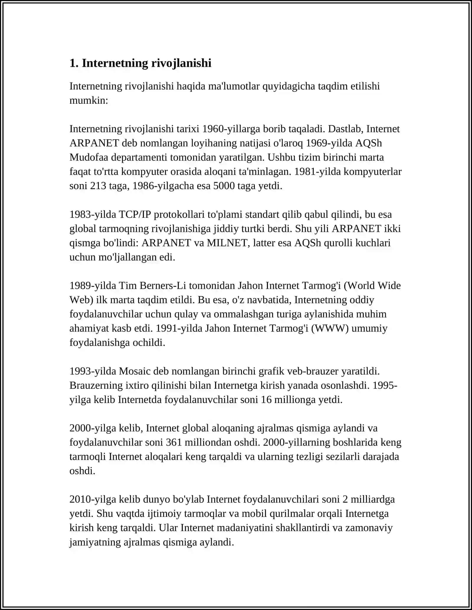 GLOBAL KOMPYUTER TARMOQLARI 3