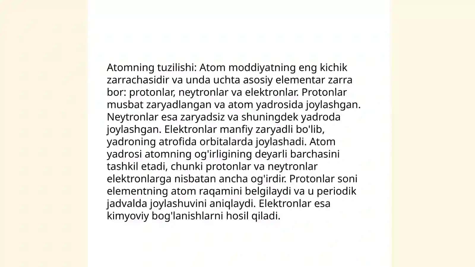Atom va uning tuzilishi. Kvant sonlari Abdujabborova Ozoda 3
