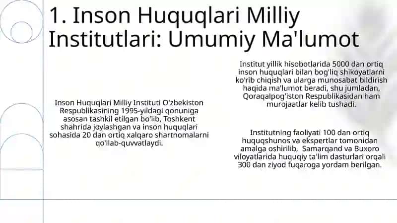 Inson Huquqlari Bo'yicha Milliy Institutlar 3