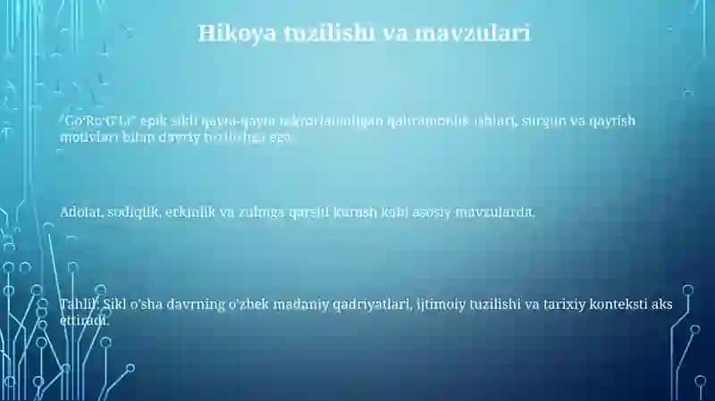 Goʻroʻgʼli turkumi dostonlari tahlili 3