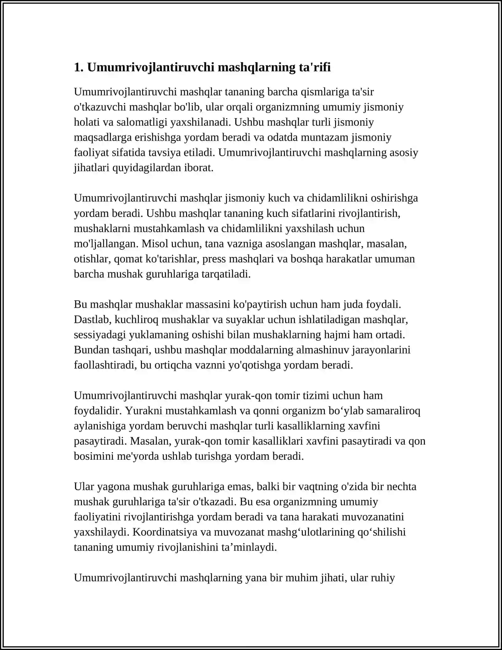 UMUMRIVOJLANTIRUVCHI MASHQLARNI O'RGATISH USLUBLARI 3