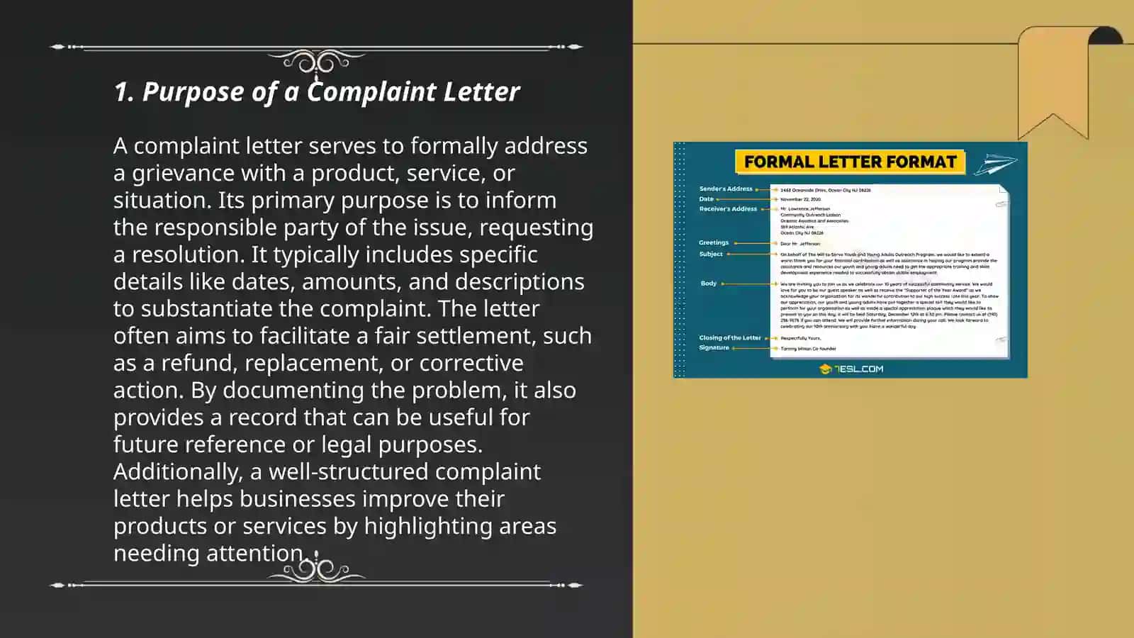 Complain letter structure 3