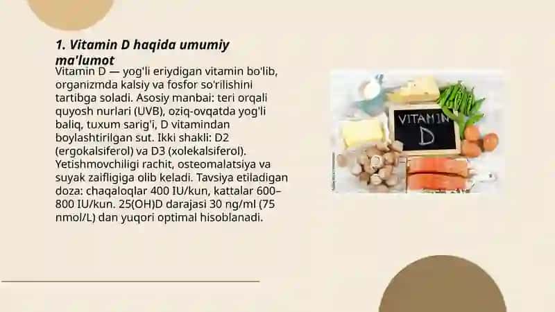 Vitamin D haqida 3