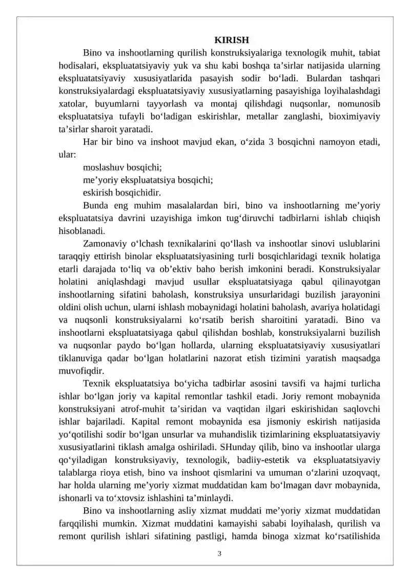 "Binoni tekshirish va jismoniy (fizikaviy) eskirishini aniqlash" 3