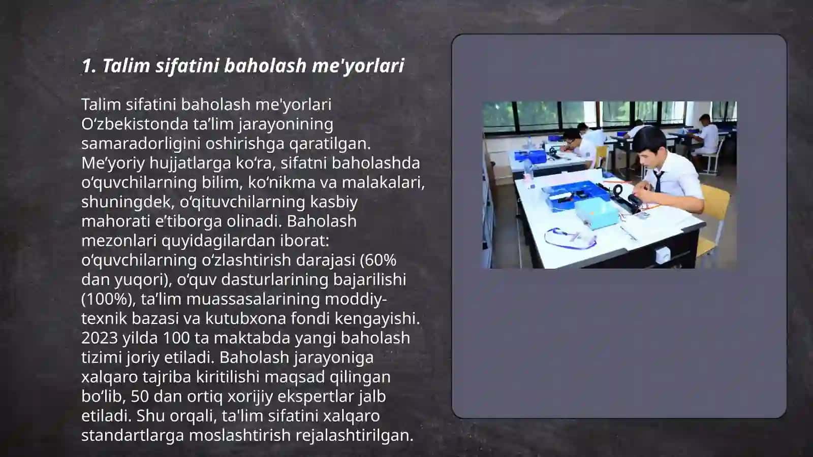 Talim sifatini baholash me'yorlari 3
