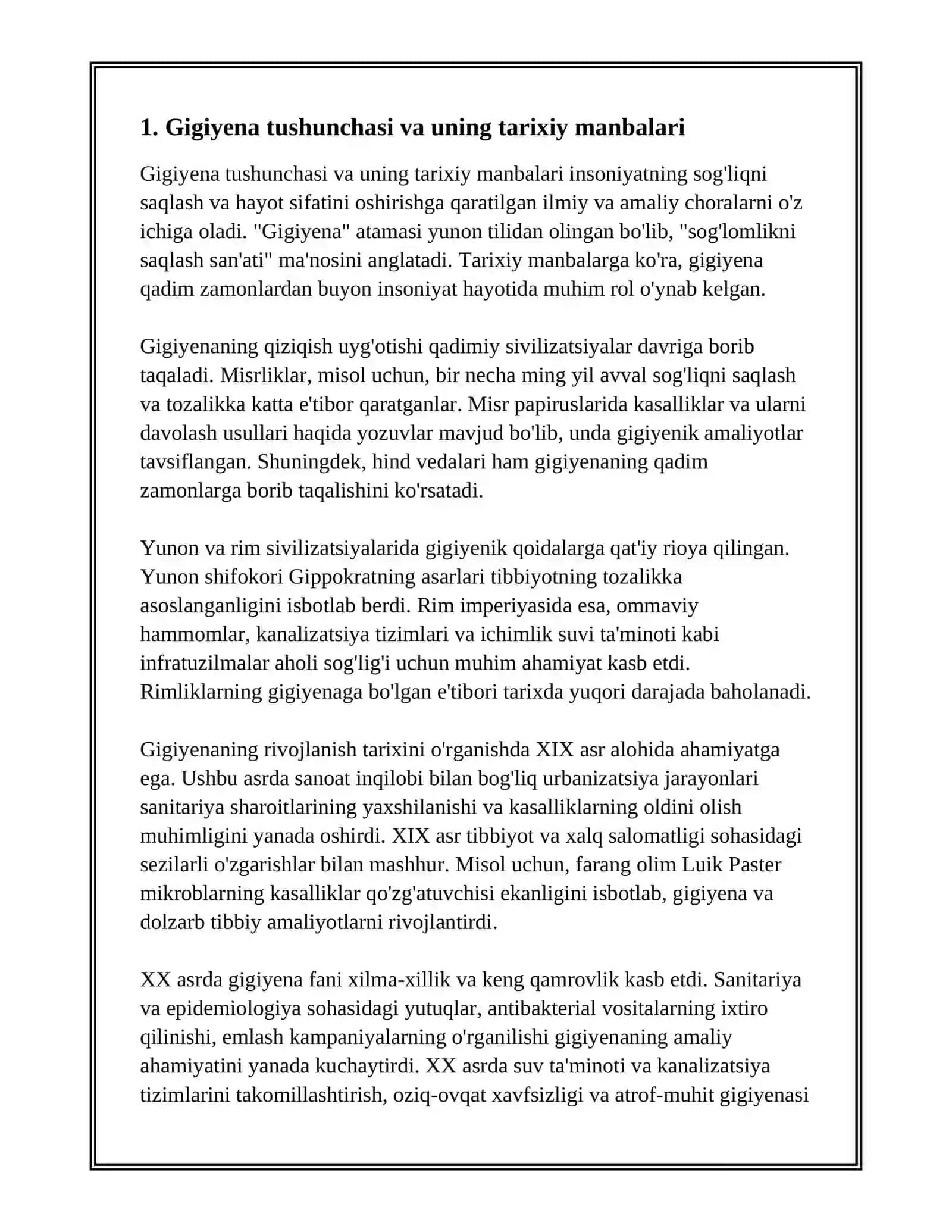 GIGIYENANING RIVOJLANISH TARIXI 3