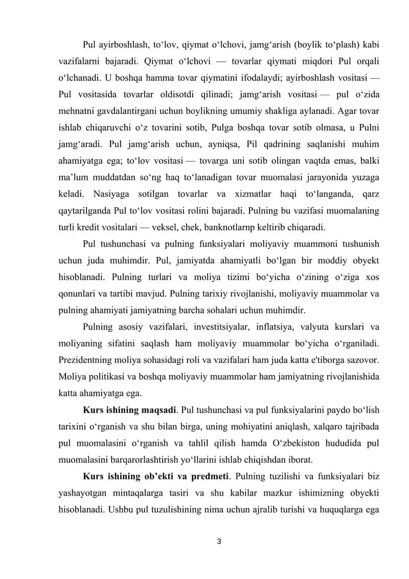 Pul tushunchasi va funksiyalari 3