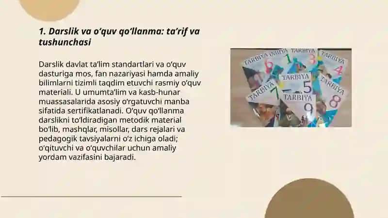 Darslik va oʻquv qollanma tushunchasi 3