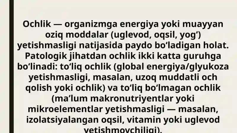 To’qlik va to’liq bo’lmagan ochlik 3