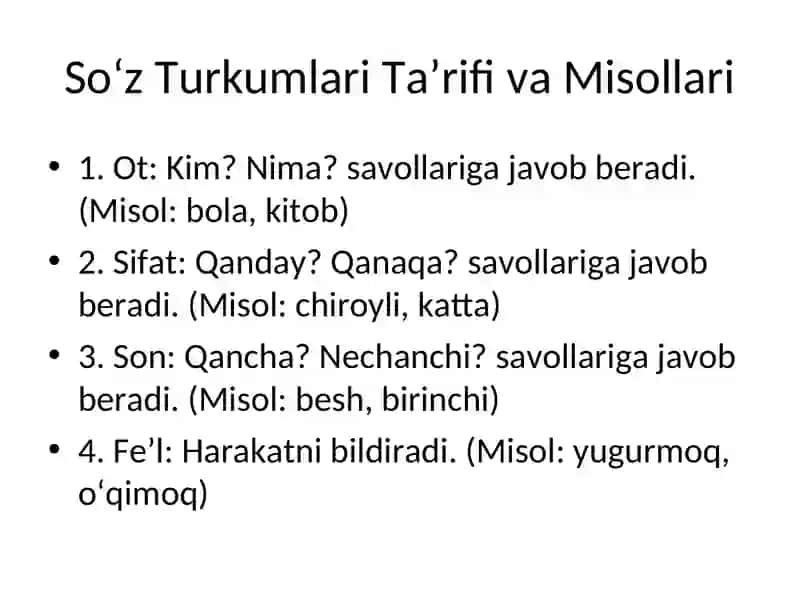 Oʻzbek tilidagi soʻz turkumlari 3