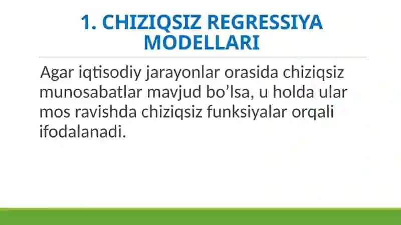 CHIZIQSIZ REGRESSIYA 3