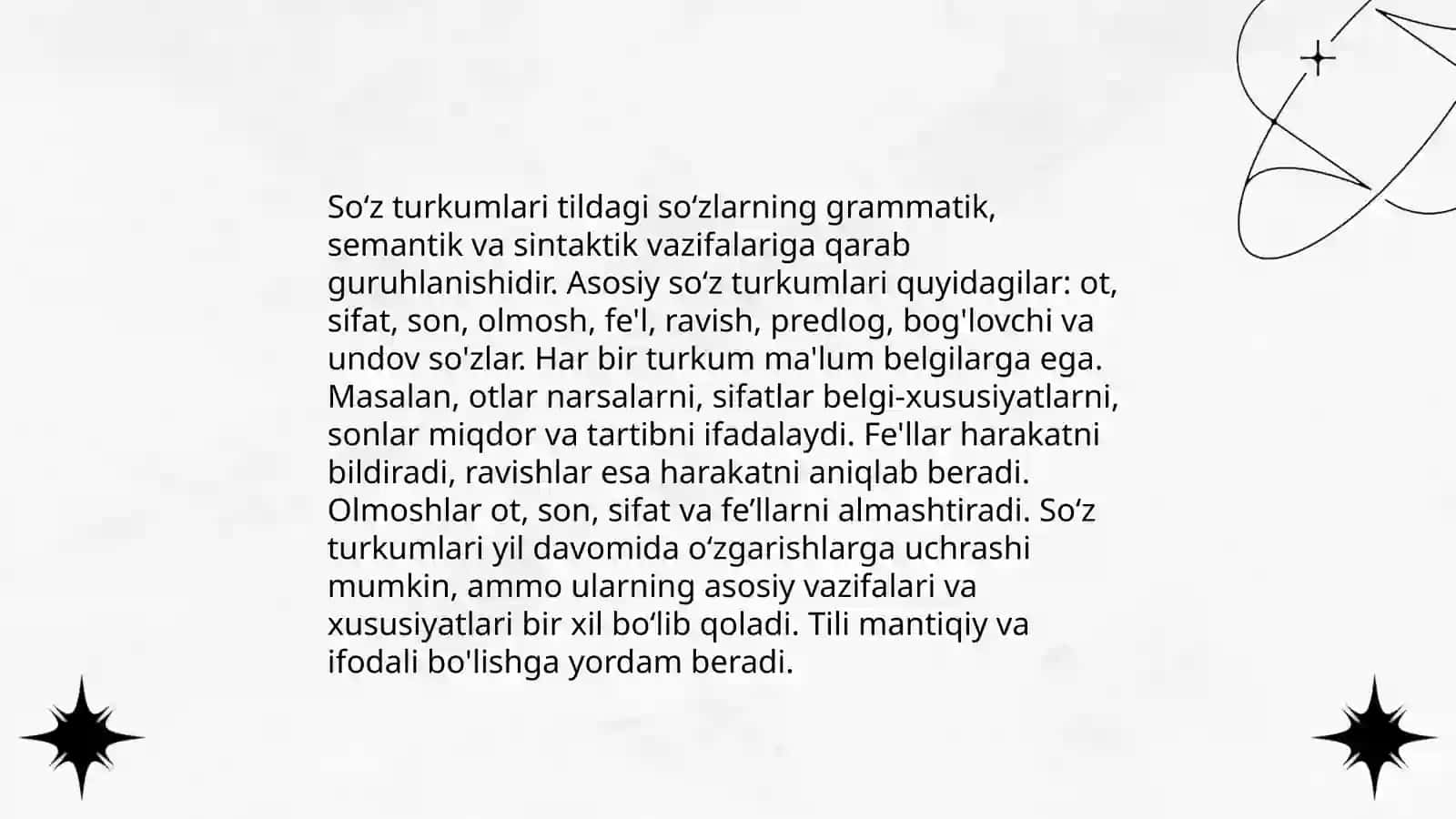 Soʻz turkumlari ni oʻrganishga oid adabiyotlar roʻyxatini tuzish 3
