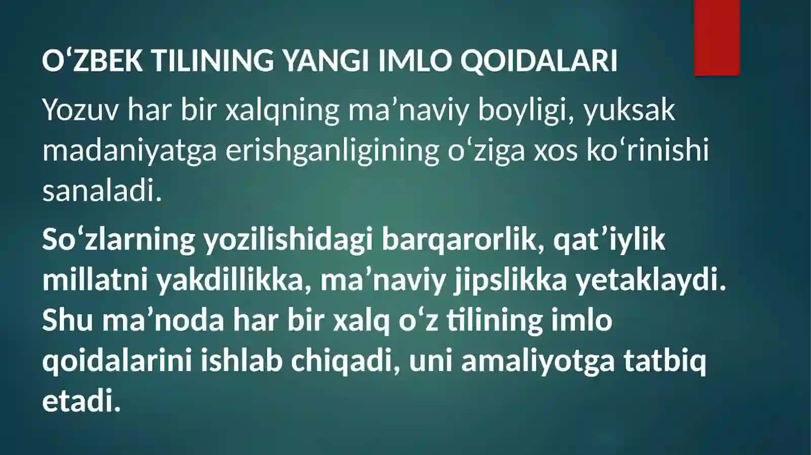 O'zbek tilining yangi imlo qoidalari 3