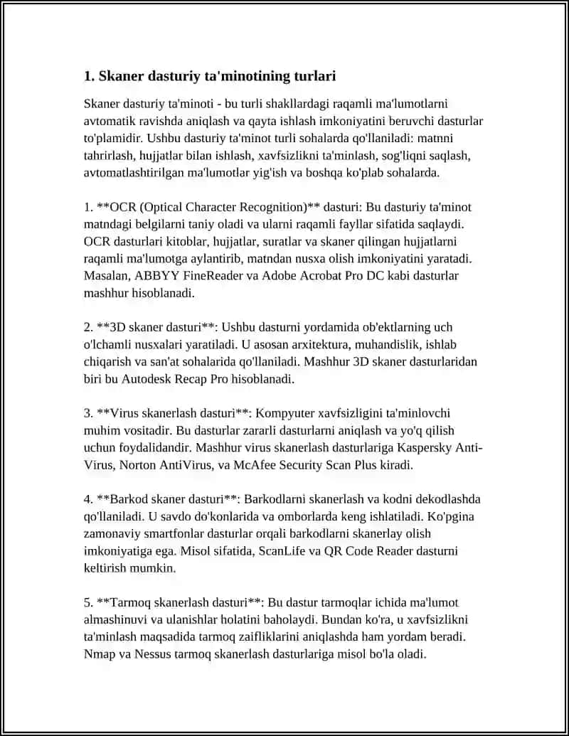 SKANER DASTURIY TA'MINOTI 3
