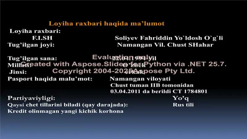AKFA romlarini ishlab chiqarish biznes plan 3