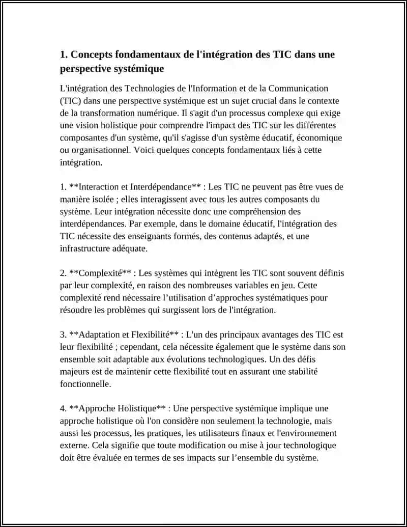 L'INTÉGRATION DES TIC DANS UNE PERSPECTIVE SYSTÉMIQUE 3
